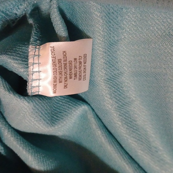 New York Laundry Teal Lace-Up Top - Picture 4 of 11